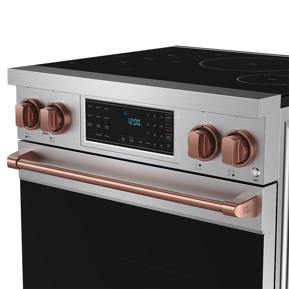 30 Inch Professional Induction Range with Tilt Panel Touch Control in Stainless Steel and Rose Gold | Gordon Ramsay Series