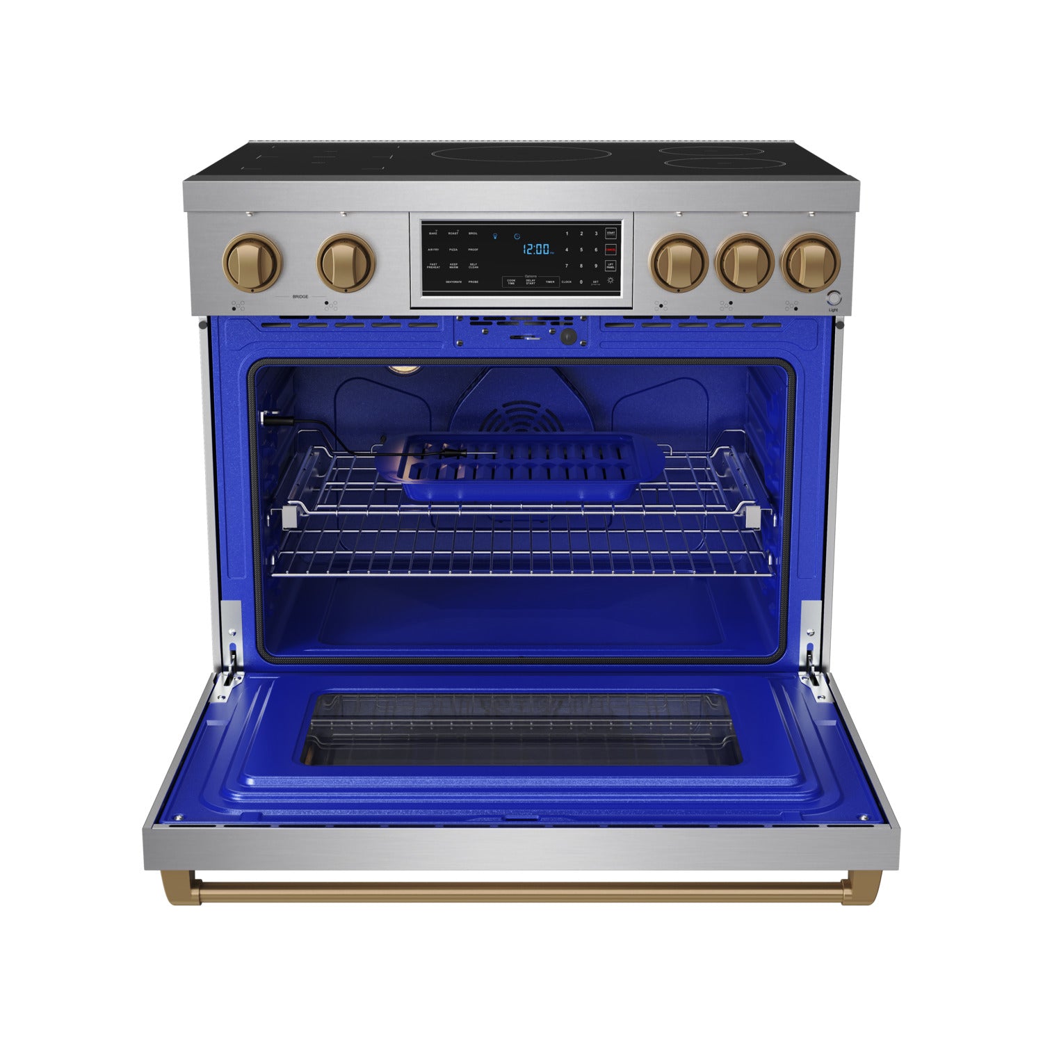 36 Inch Professional Induction Range with Tilt Panel Touch Control in Stainless Steel and Bronze | Gordon Ramsay Series