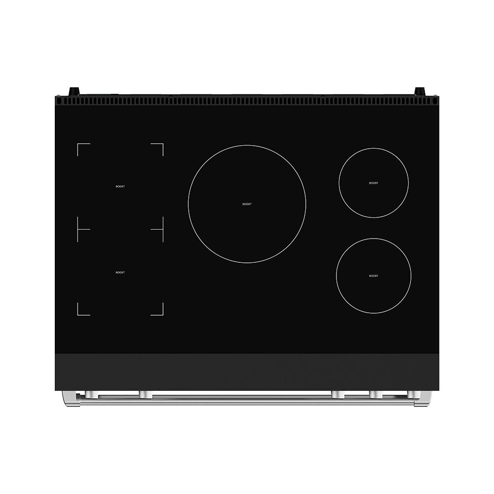 36 Inch Professional Induction Range with Tilt Panel Touch Control in Black and Stainless Steel | Gordon Ramsay Series