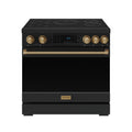 36 Inch Professional Induction Range with Tilt Panel Touch Control in Black and Bronze | Gordon Ramsay Series