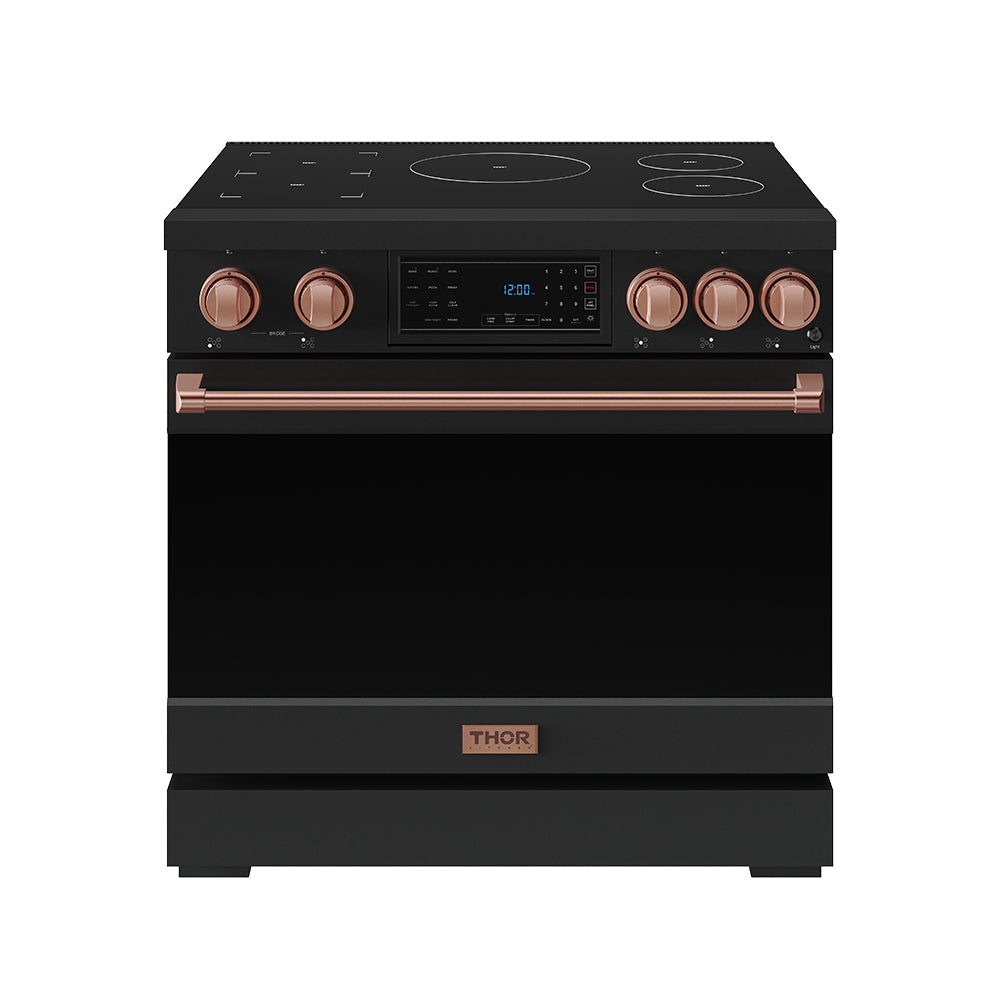 36 Inch Professional Induction Range with Tilt Panel Touch Control in Black and Rose Gold | Gordon Ramsay Series