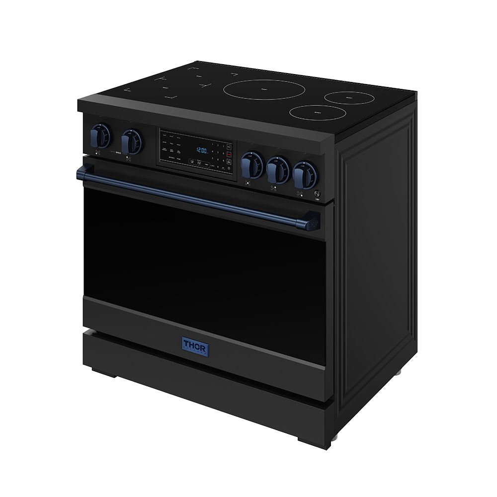 36 Inch Professional Induction Range with Tilt Panel Touch Control in Black and Blue | Gordon Ramsay Series