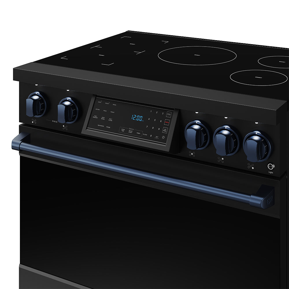 36 Inch Professional Induction Range with Tilt Panel Touch Control in Black and Blue | Gordon Ramsay Series