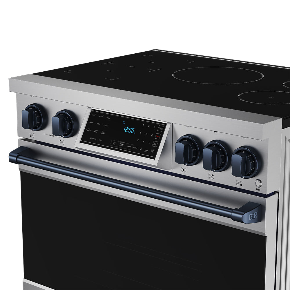 36 Inch Professional Induction Range with Tilt Panel Touch Control in Stainless Steel and Blue | Gordon Ramsay Series