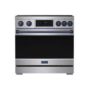 36 Inch Professional Induction Range with Tilt Panel Touch Control in Stainless Steel and Blue | Gordon Ramsay Series
