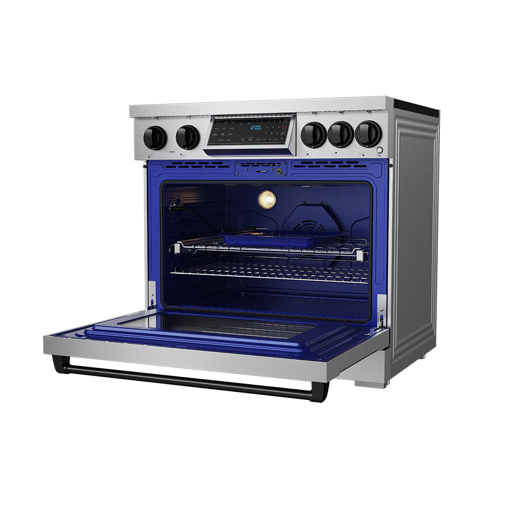 36 Inch Professional Induction Range with Tilt Panel Touch Control in Stainless Steel and Black | Gordon Ramsay Series