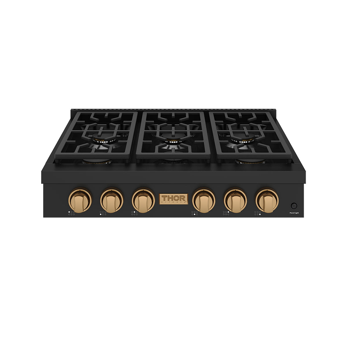 THOR x Gordon Ramsay Collection 36 Inch Professional Liquid Propane Rangetop with Knob Control – Matte Black/Bronze