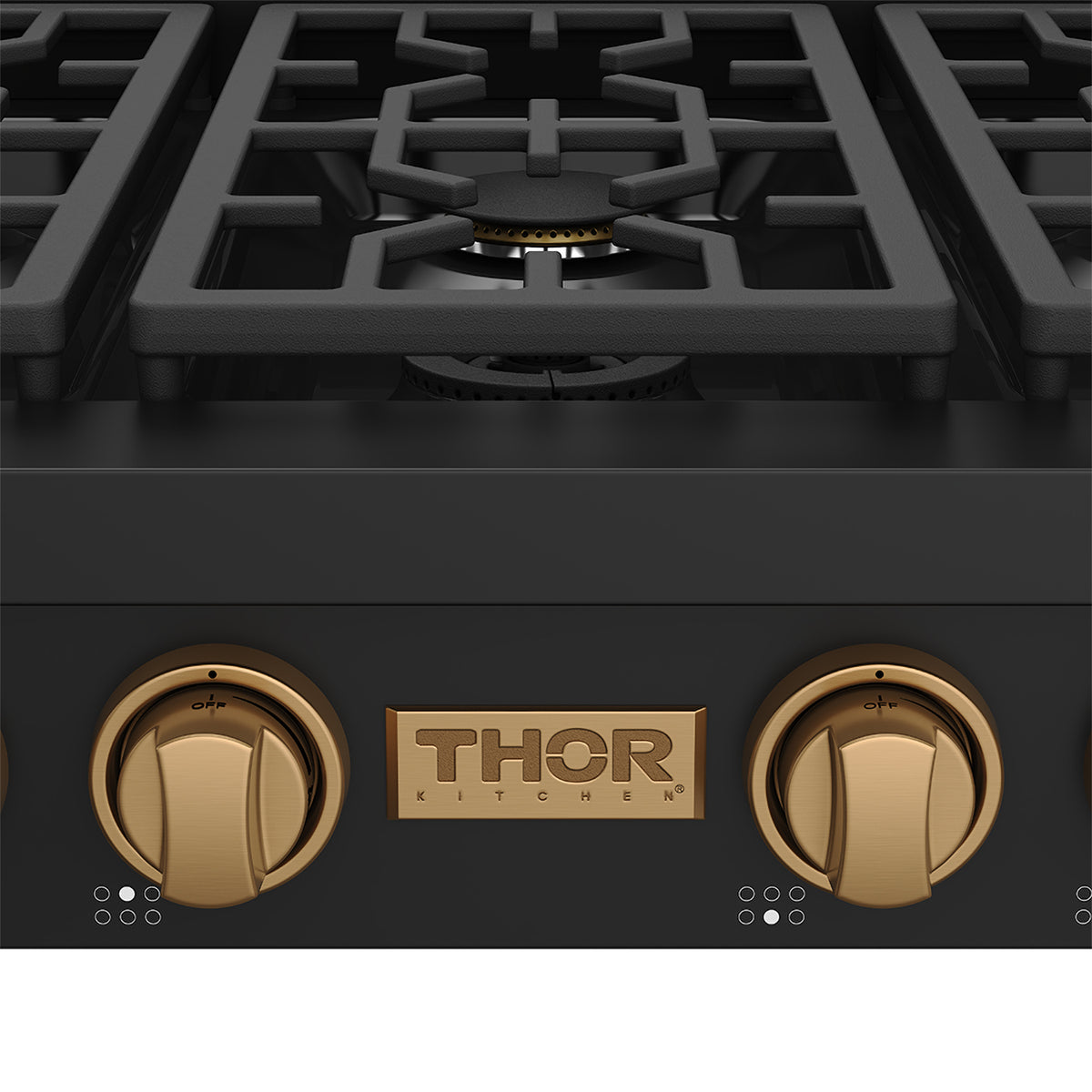 THOR x Gordon Ramsay Collection 36 Inch Professional Gas Rangetop with Knob Control – Matte Black/Bronze
