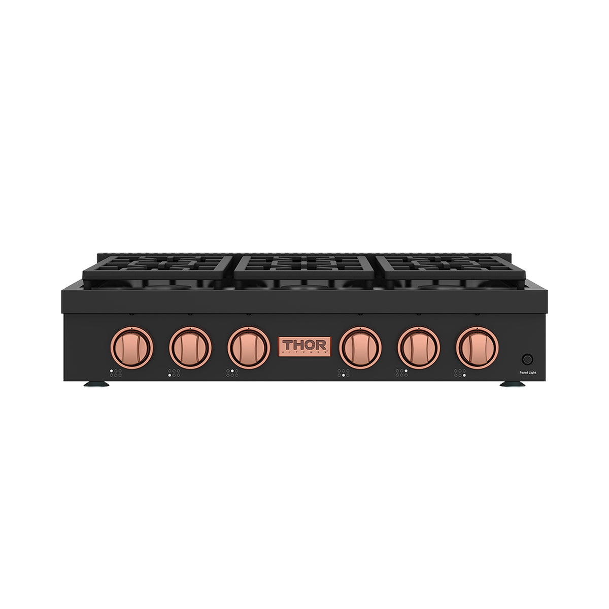 THOR x Gordon Ramsay Collection 36 Inch Professional Gas Rangetop with Knob Control – Matte Black/Rose Gold