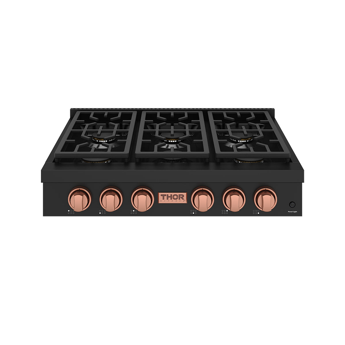 THOR x Gordon Ramsay Collection 36 Inch Professional Liquid Propane Rangetop with Knob Control – Matte Black/Rose Gold