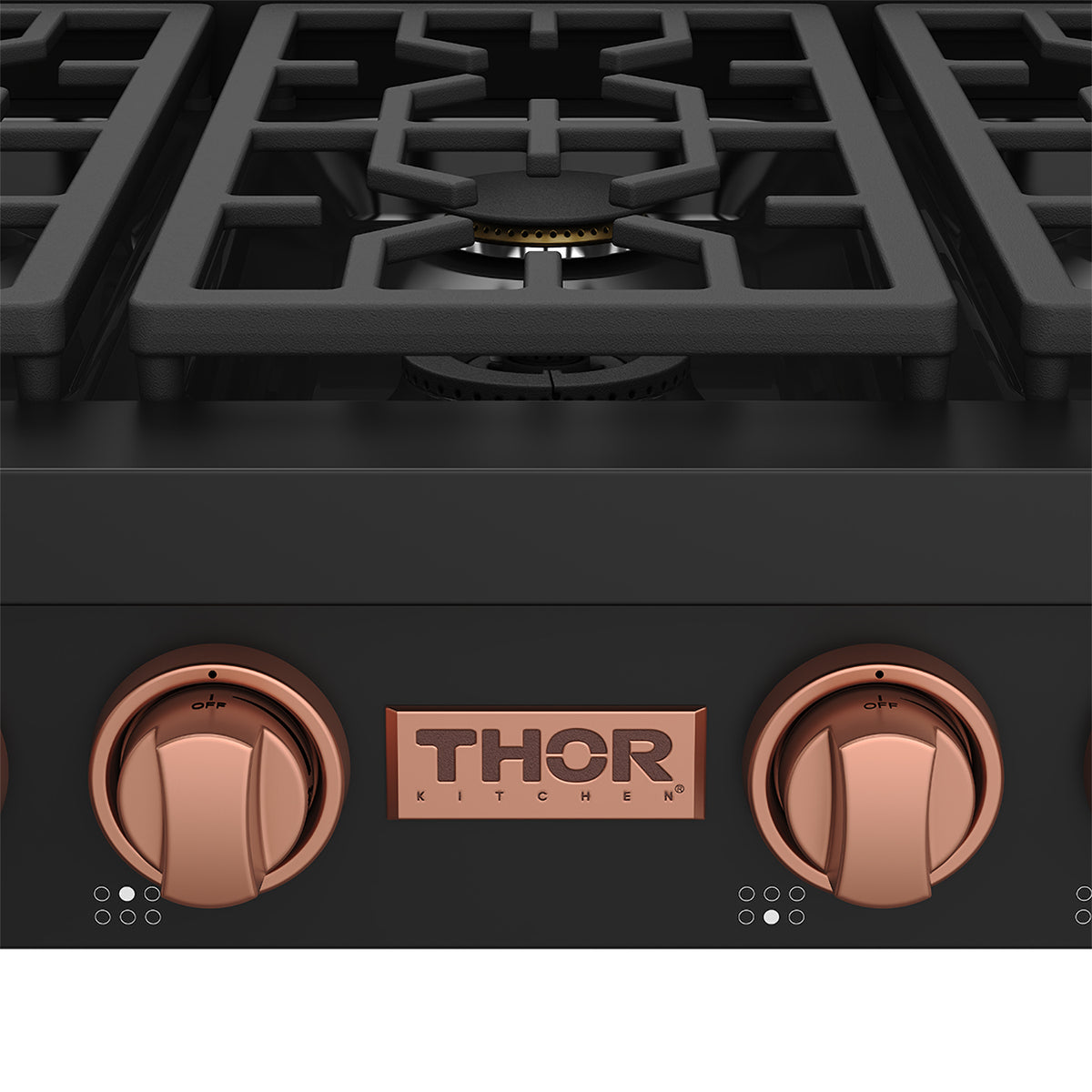 THOR x Gordon Ramsay Collection 36 Inch Professional Gas Rangetop with Knob Control – Matte Black/Rose Gold