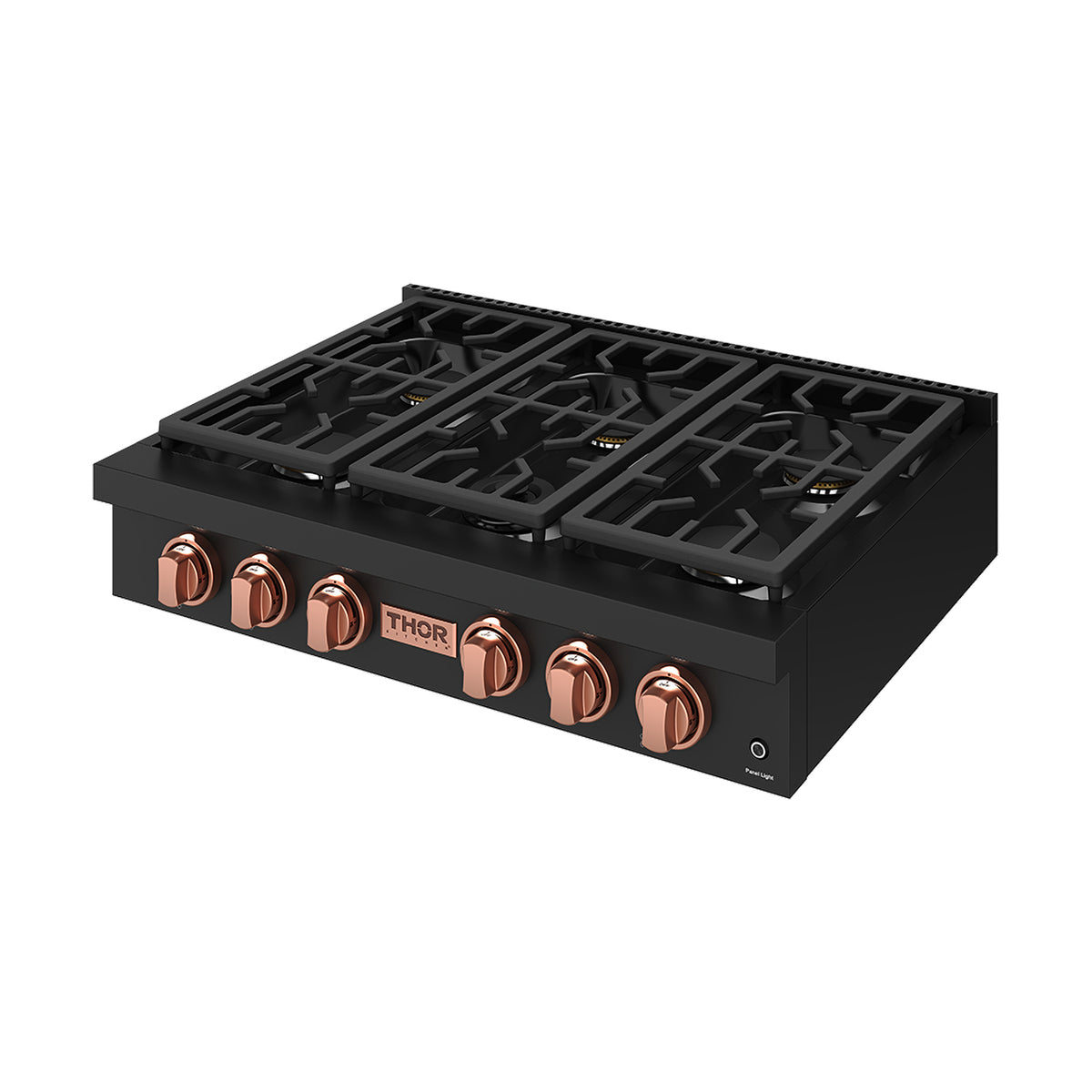 THOR x Gordon Ramsay Collection 36 Inch Professional Gas Rangetop with Knob Control – Matte Black/Rose Gold