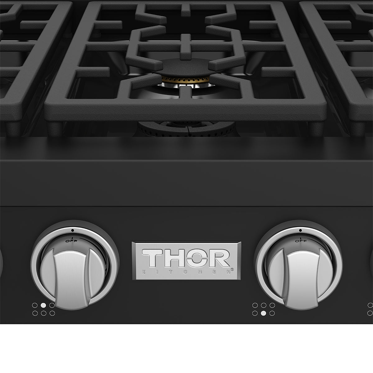THOR x Gordon Ramsay Collection 36 Inch Professional Liquid Propane Rangetop with Knob Control – Matte Black/Stainless Steel
