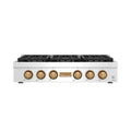 THOR x Gordon Ramsay Collection 36 Inch Professional Liquid Propane Rangetop with Knob Control – Stainless Steel/Bronze
