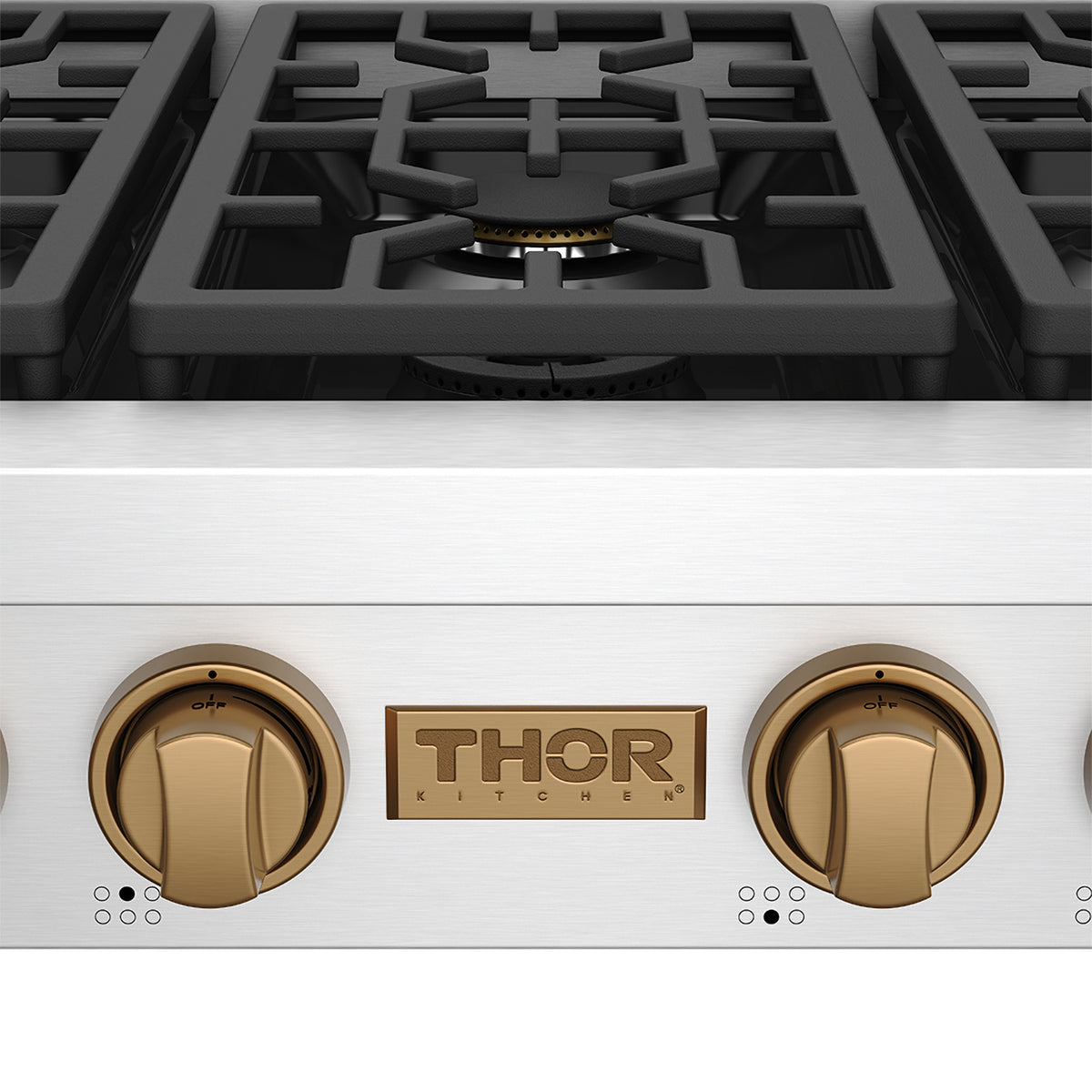 THOR x Gordon Ramsay Collection 36 Inch Professional Gas Rangetop with Knob Control – Stainless Steel/Bronze