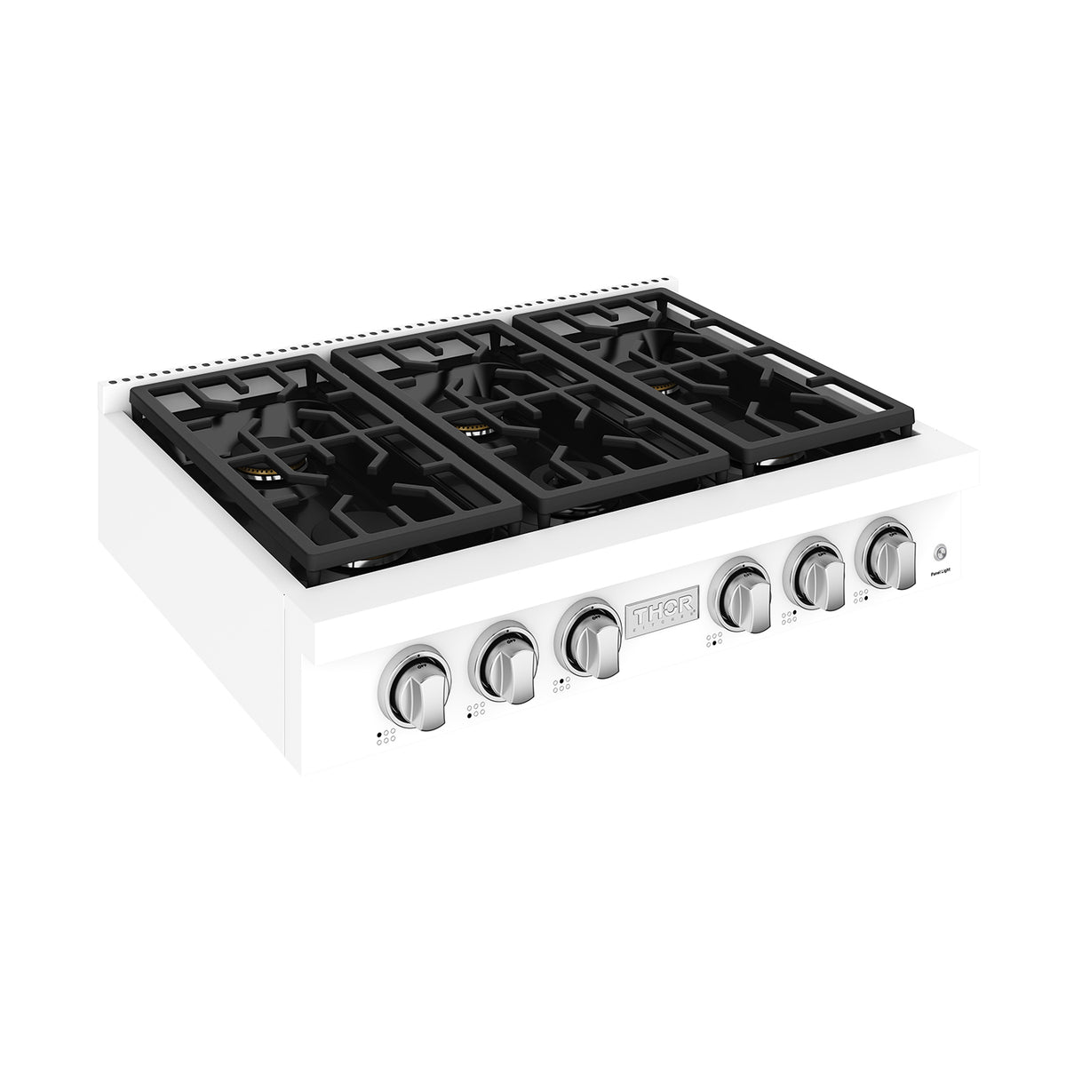 36 Inch Professional Gas Rangetop with Knob Control in White | Gordon Ramsay Series