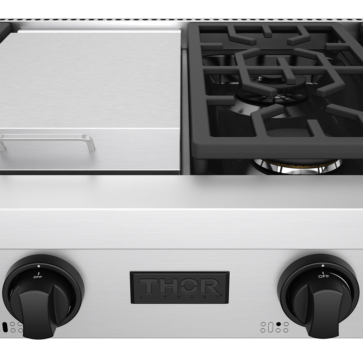 THOR x Gordon Ramsay Collection 48 Inch Professional Liquid Propane Rangetop with Knob Control – Stainless Steel/Black