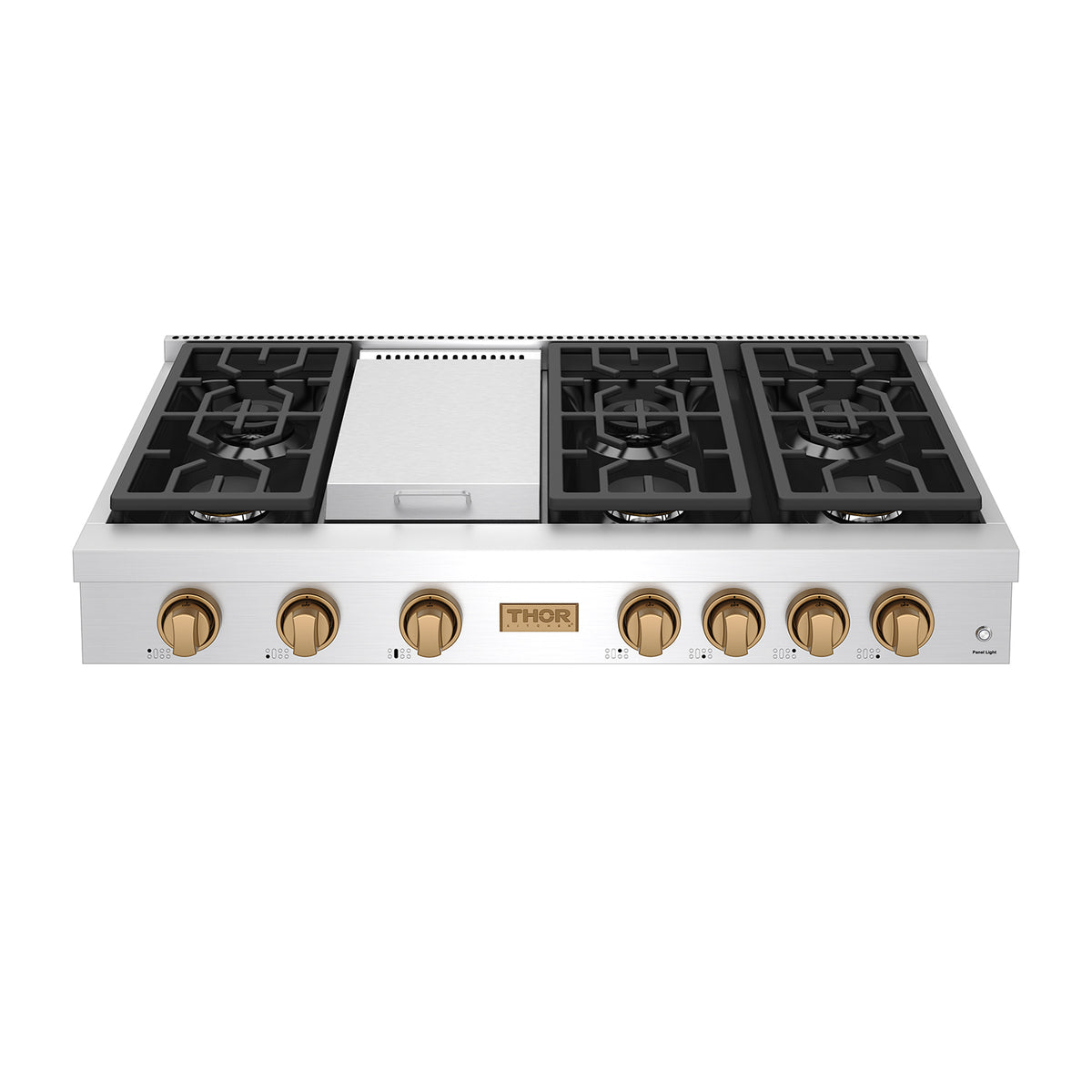 THOR x Gordon Ramsay Collection 48 Inch Professional Liquid Propane Rangetop with Knob Control – Stainless Steel/Bronze