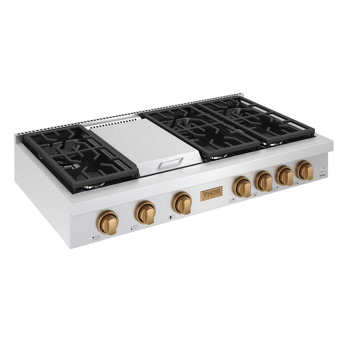 THOR x Gordon Ramsay Collection 48 Inch Professional Liquid Propane Rangetop with Knob Control – Stainless Steel/Bronze