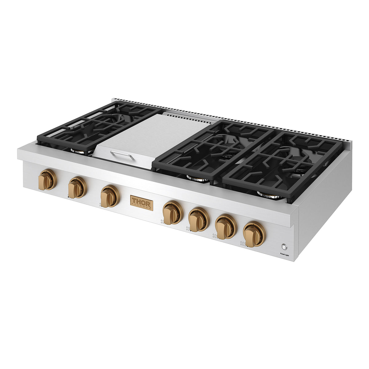 THOR x Gordon Ramsay Collection 48 Inch Professional Liquid Propane Rangetop with Knob Control – Stainless Steel/Bronze