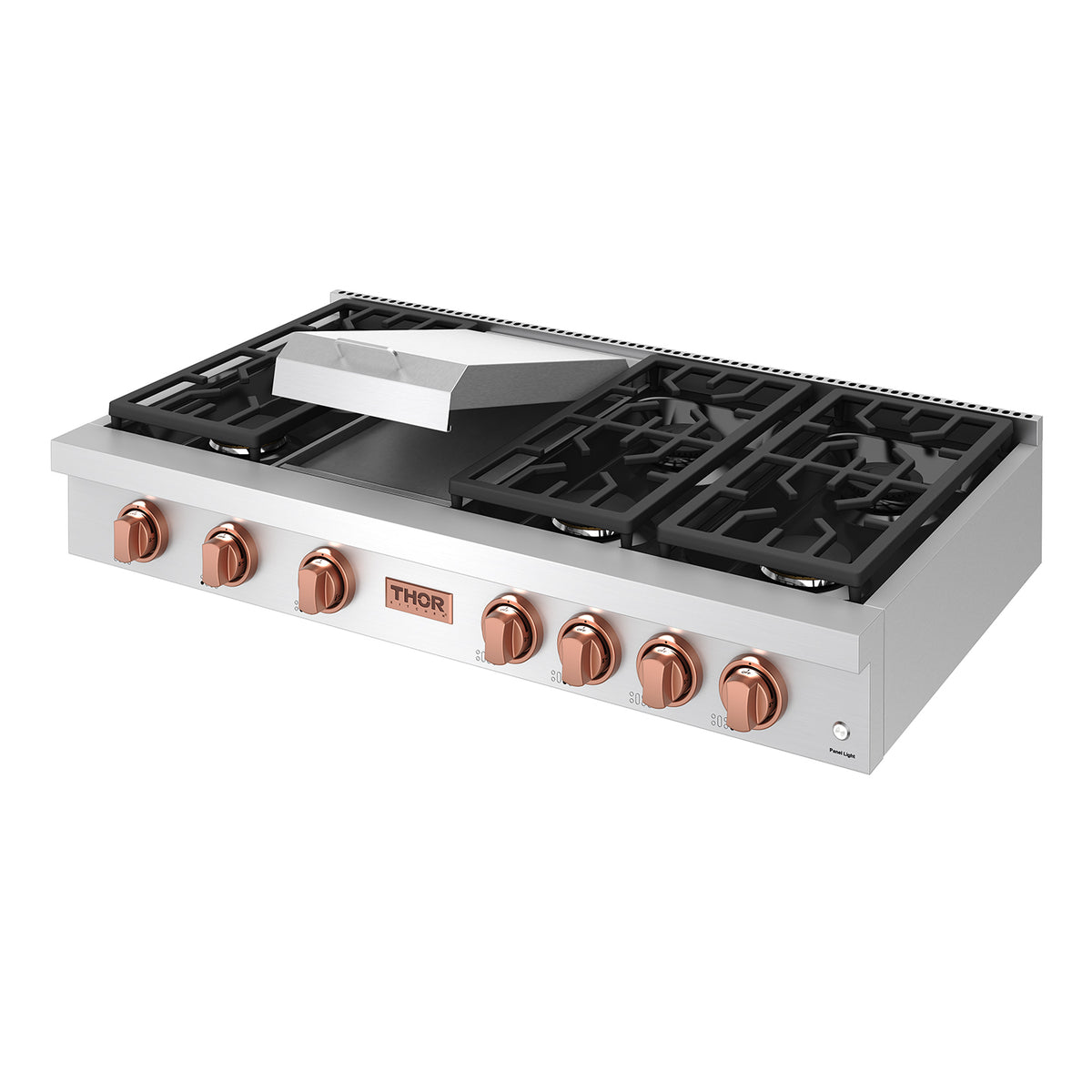 THOR x Gordon Ramsay Collection 48 Inch Professional Gas Rangetop with Knob Control – Stainless Steel/Rose Gold
