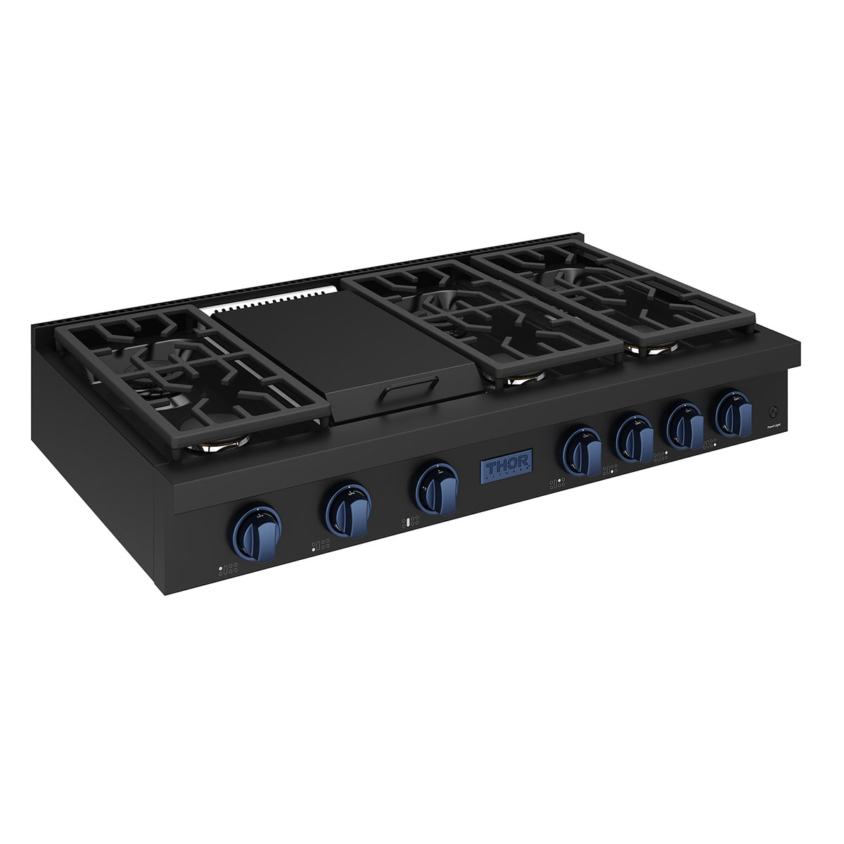 THOR x Gordon Ramsay Collection 48 Inch Professional Gas Rangetop with Knob Control – Matte Black/Blue
