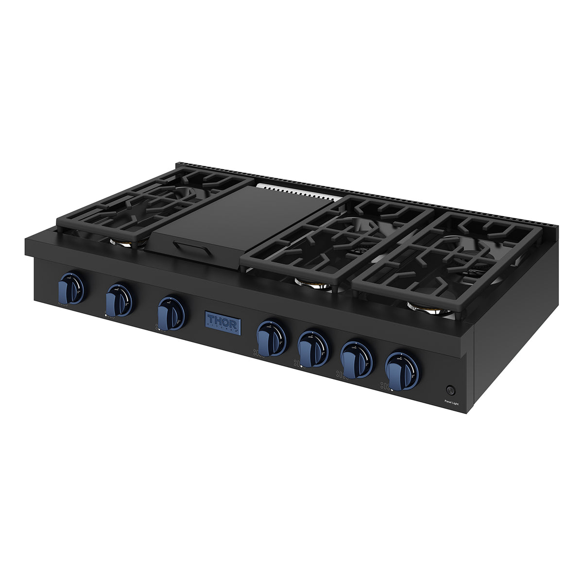 THOR x Gordon Ramsay Collection 48 Inch Professional Gas Rangetop with Knob Control – Matte Black/Blue