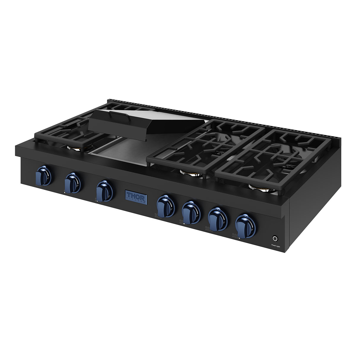 THOR x Gordon Ramsay Collection 48 Inch Professional Gas Rangetop with Knob Control – Matte Black/Blue