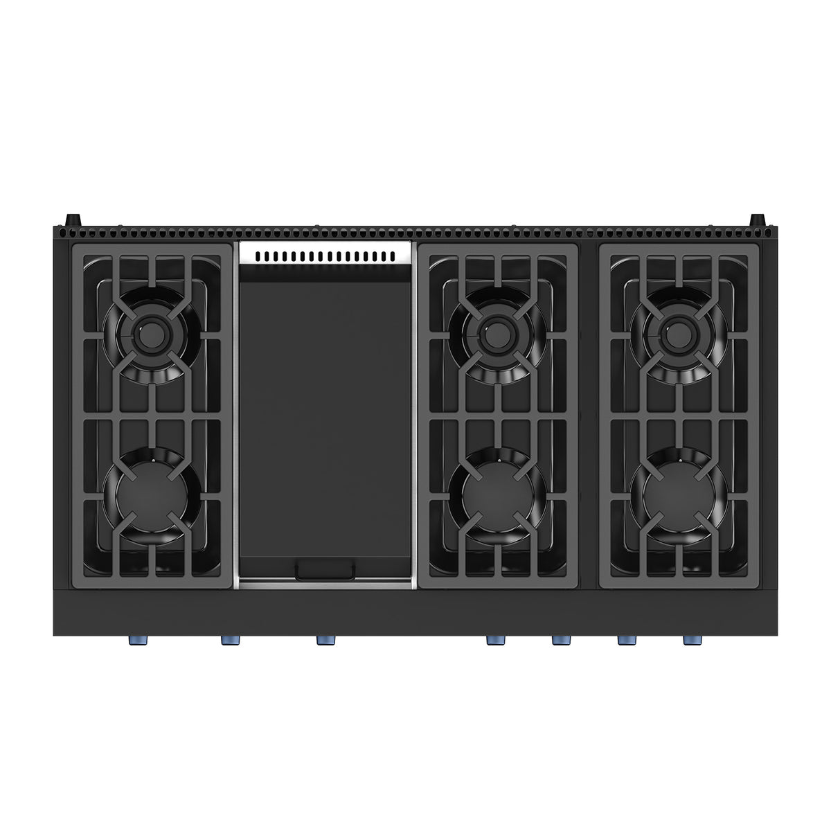 THOR x Gordon Ramsay Collection 48 Inch Professional Gas Rangetop with Knob Control – Matte Black/Blue