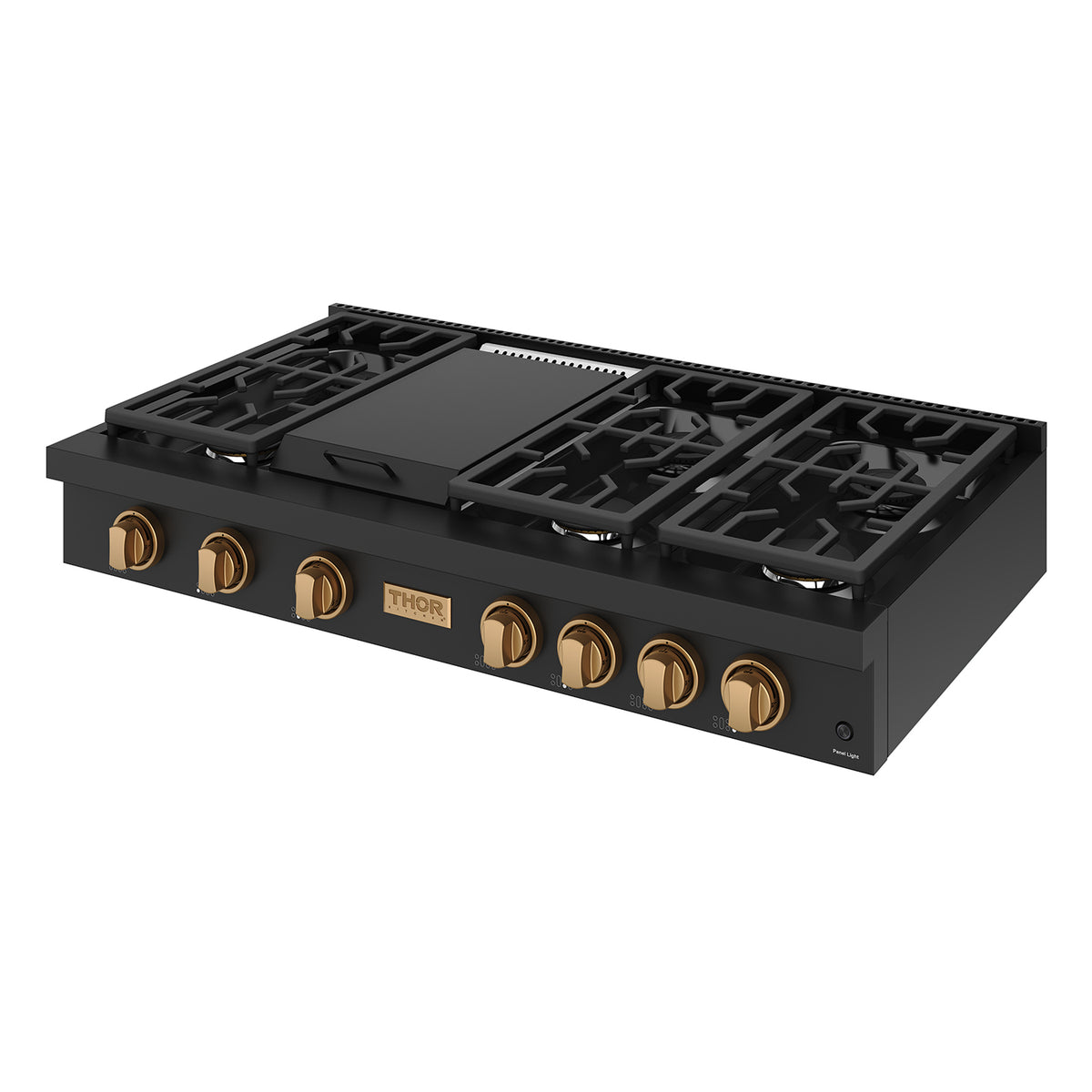 THOR x Gordon Ramsay Collection 48 Inch Professional Gas Rangetop with Knob Control – Matte Black/Bronze