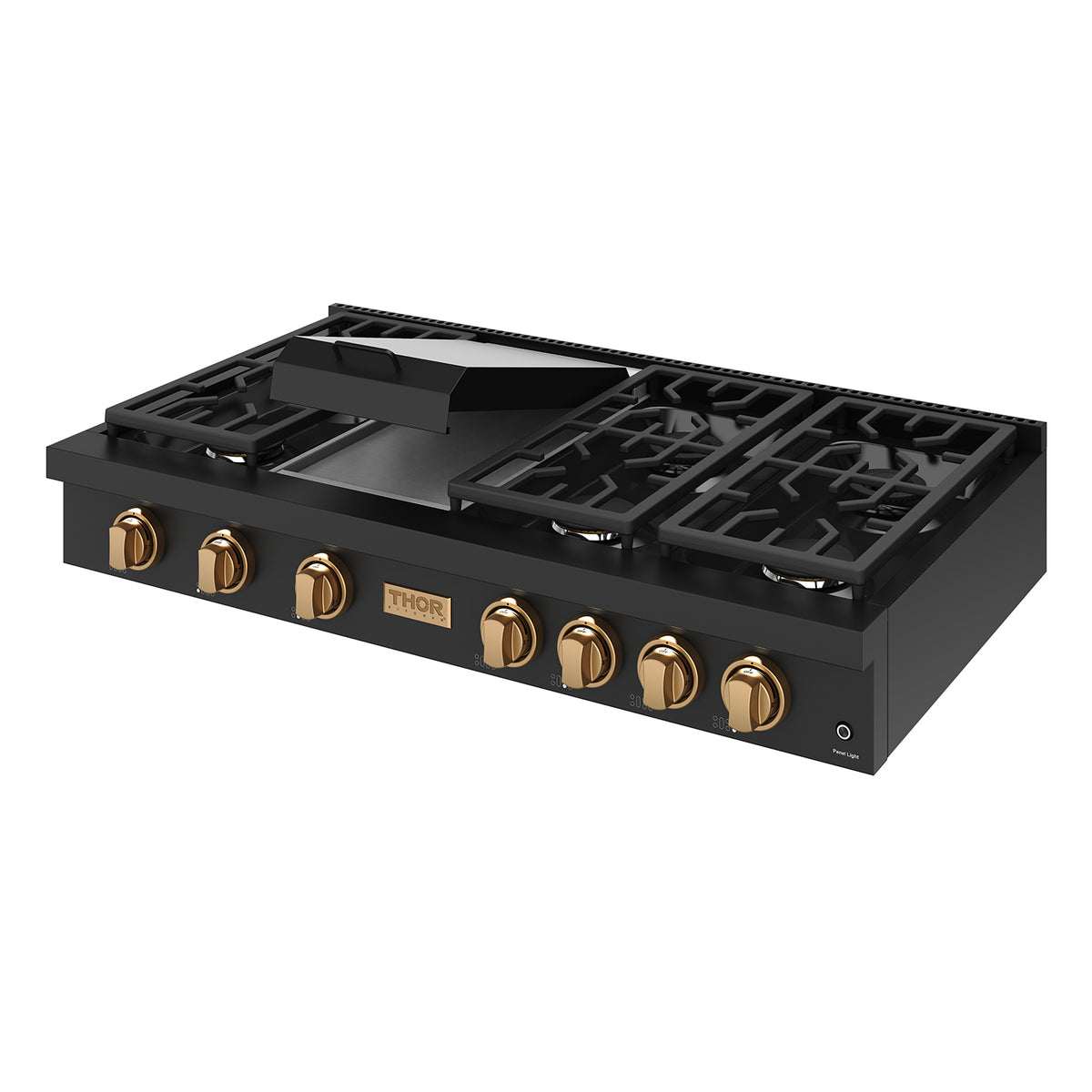 THOR x Gordon Ramsay Collection 48 Inch Professional Gas Rangetop with Knob Control – Matte Black/Bronze