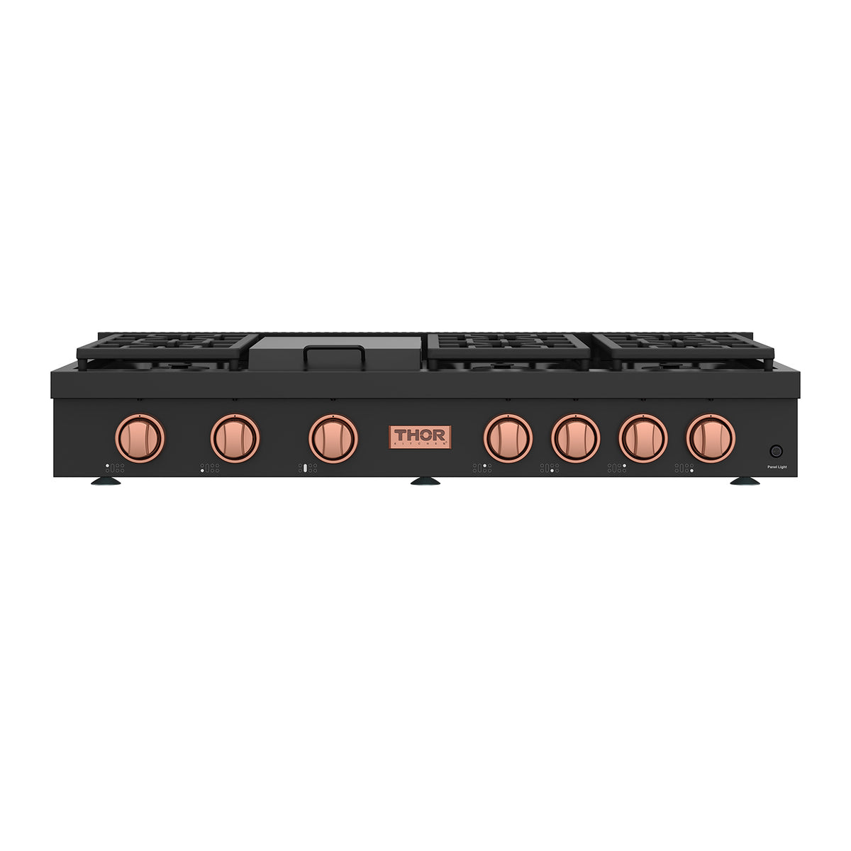 THOR x Gordon Ramsay Collection 48 Inch Professional Gas Rangetop with Knob Control – Matte Black/Rose Gold