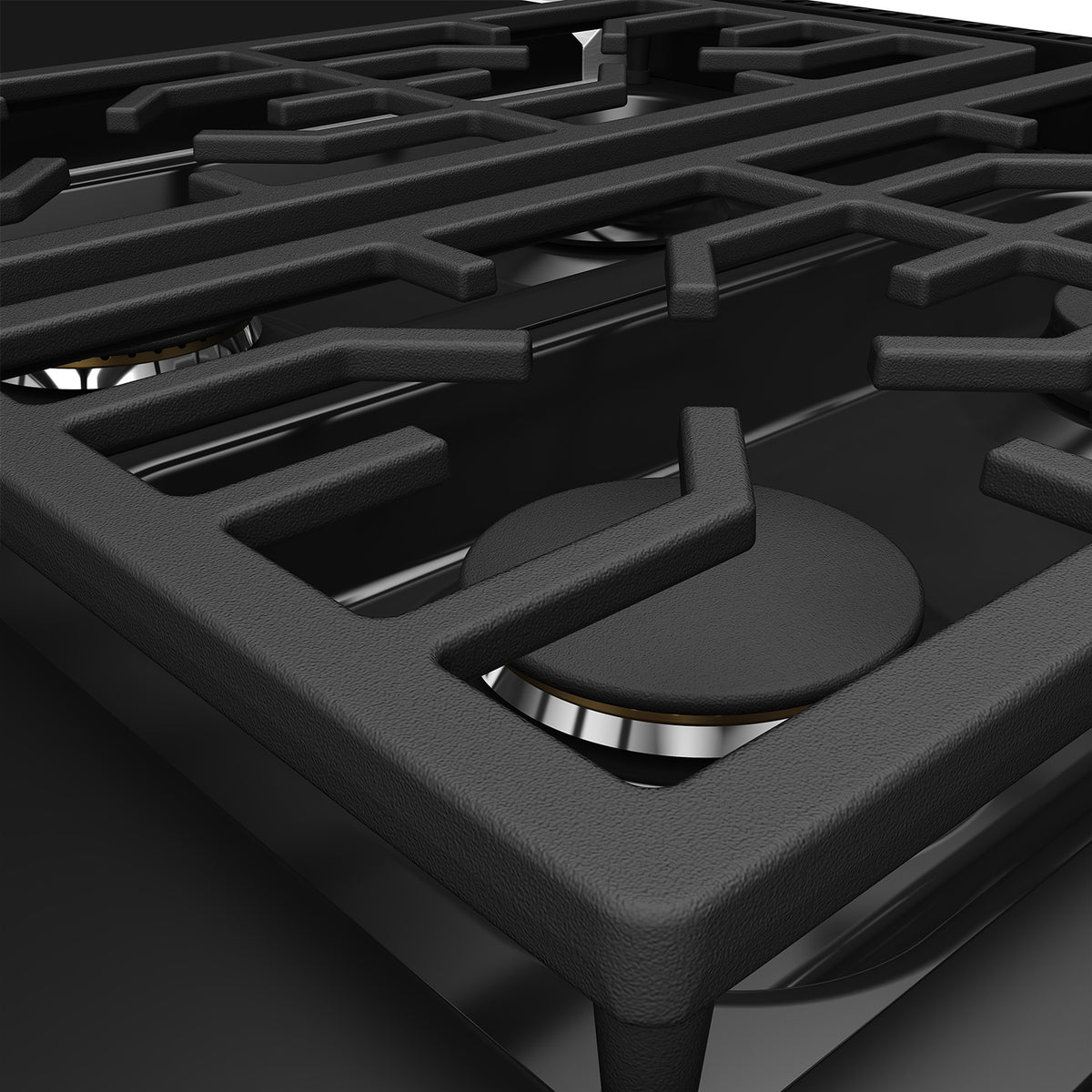 THOR x Gordon Ramsay Collection 48 Inch Professional Liquid Propane Rangetop with Knob Control – Matte Black/Stainless Steel