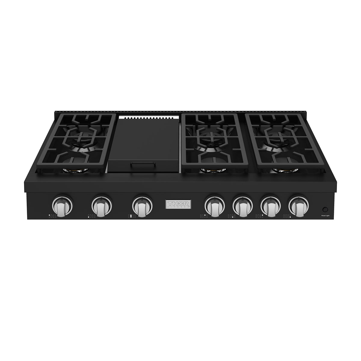 THOR x Gordon Ramsay Collection 48 Inch Professional Liquid Propane Rangetop with Knob Control – Matte Black/Stainless Steel
