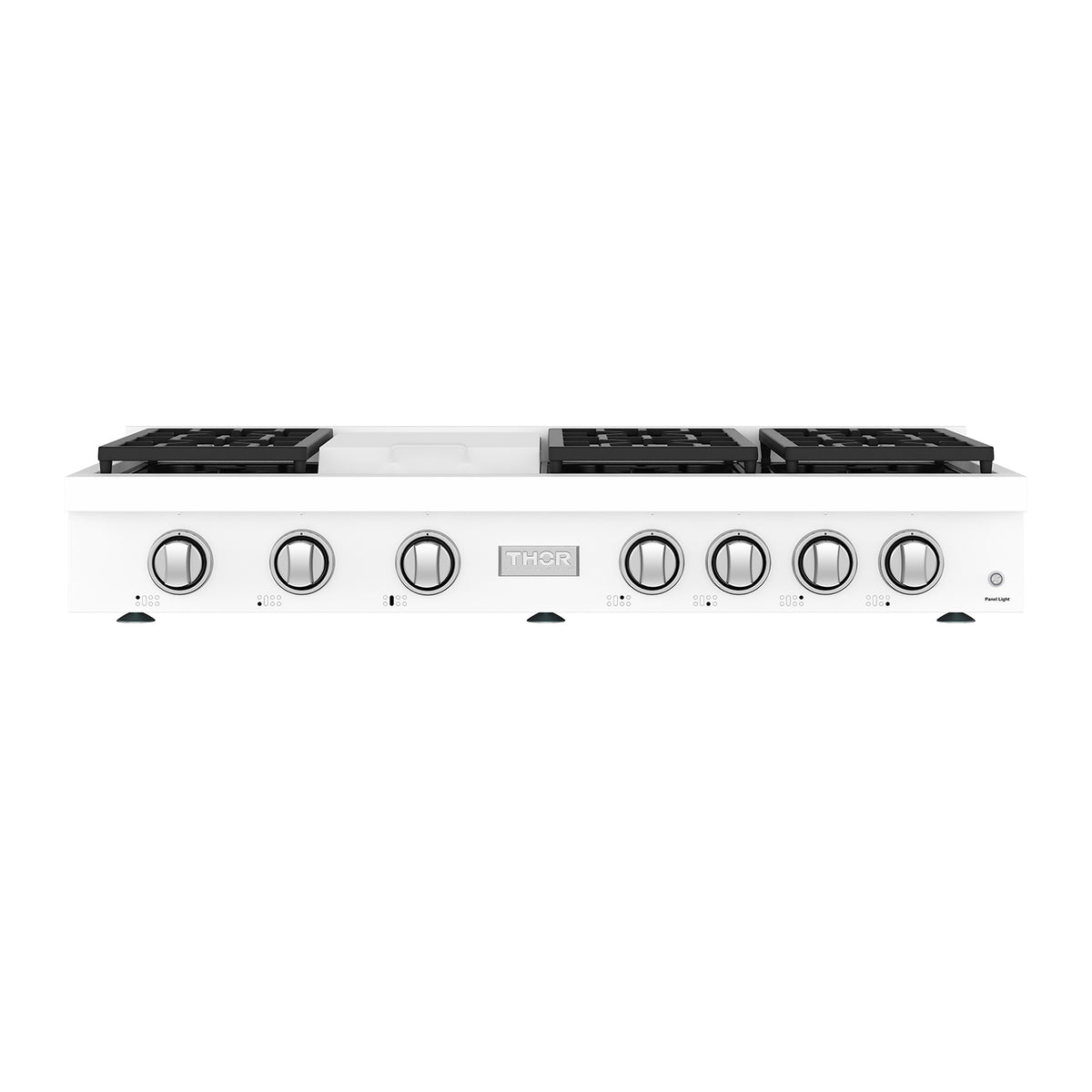 48 Inch Professional Gas Rangetop with Knob Control in White | Gordon Ramsay Series