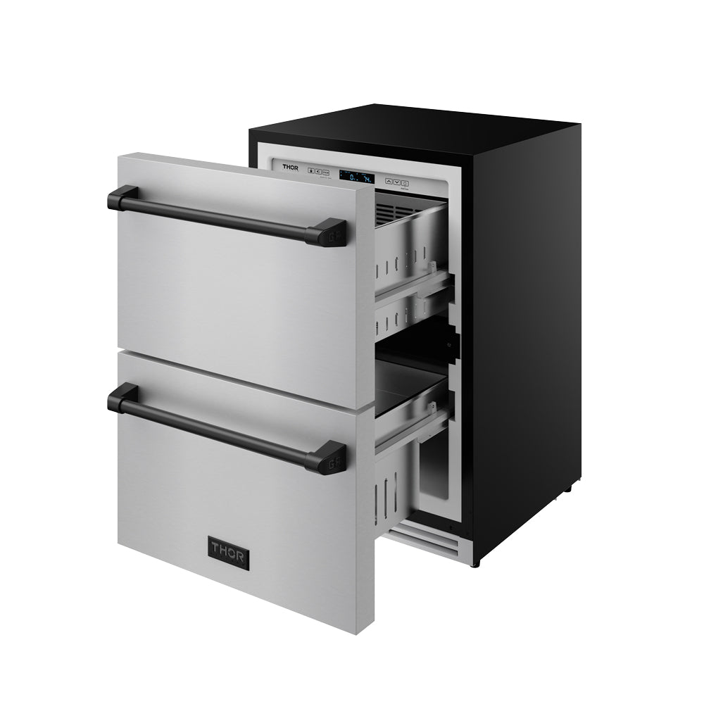 24″ Undercounter Built-In / Freestanding Drawer Freezer – Stainless Steel/Black | Gordon Ramsay Series