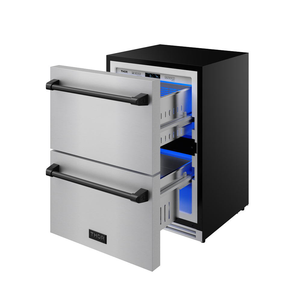 24″ Undercounter Built-In / Freestanding Drawer Freezer – Stainless Steel/Black | Gordon Ramsay Series