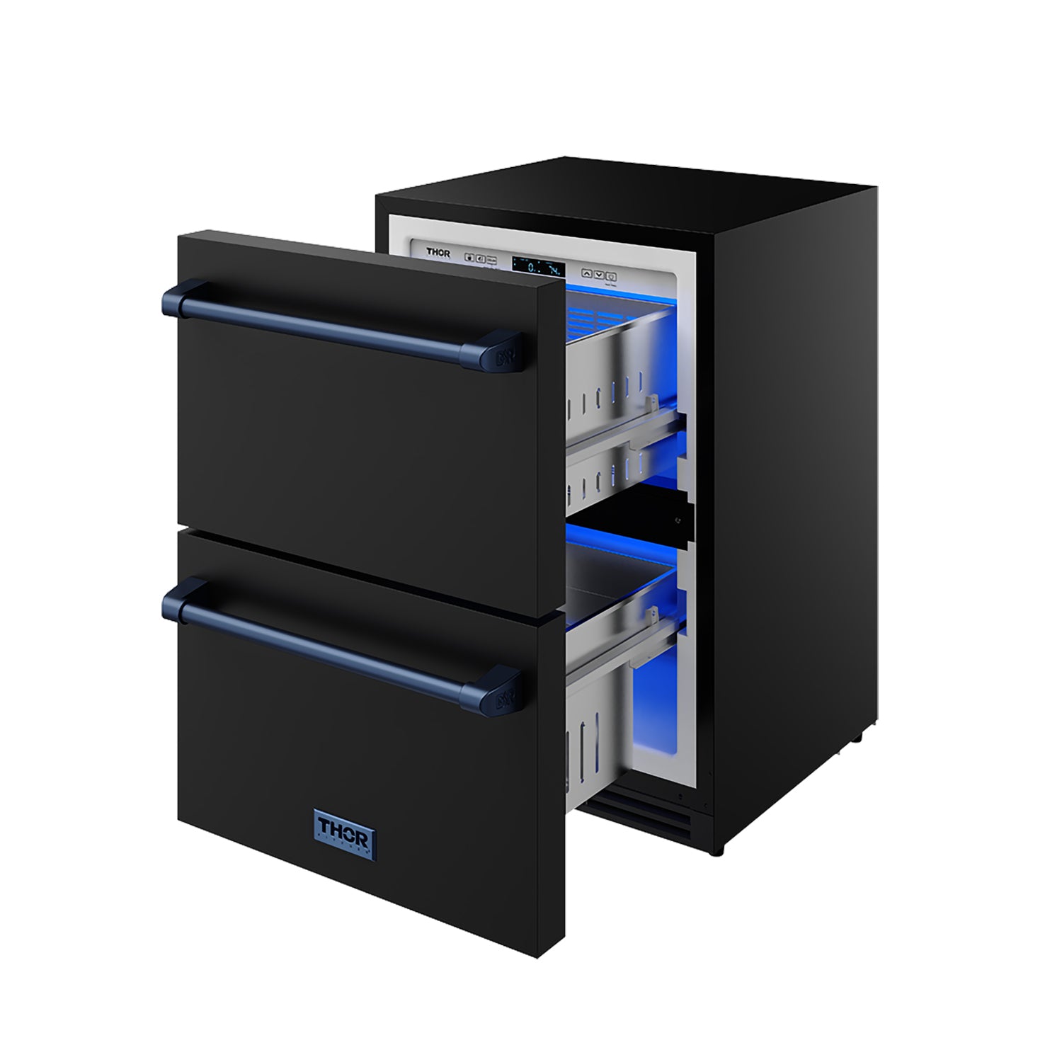 Buy 24 Inch Black/Blue Indoor/Outddor Undercounter Freezer Drawer