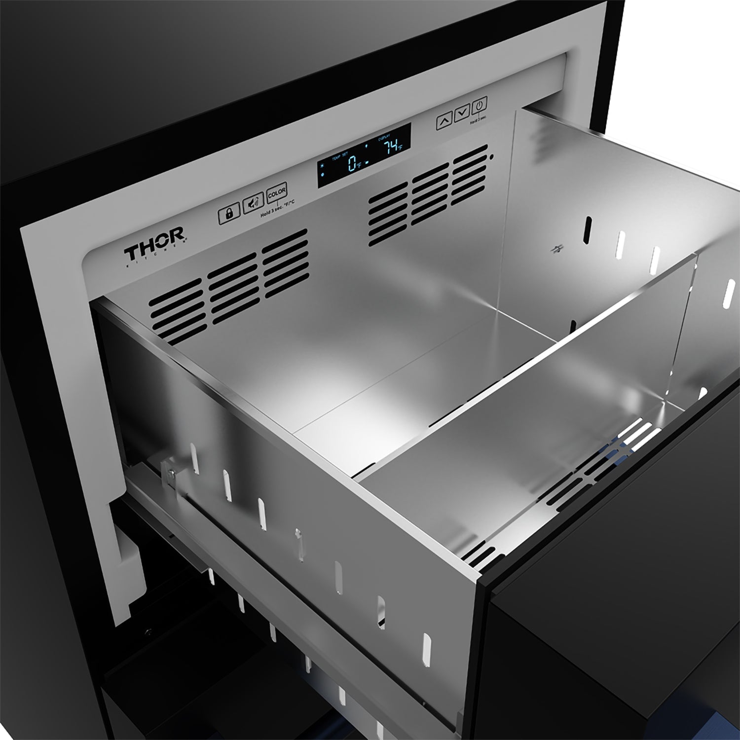 24″ Undercounter Built-In / Freestanding Drawer Freezer – Black/Blue | Gordon Ramsay Series