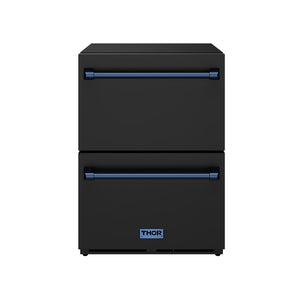 24 Inch Undercounter Built-In or Freestanding Drawer Refrigerator – Black/Blue | Gordon Ramsay Series