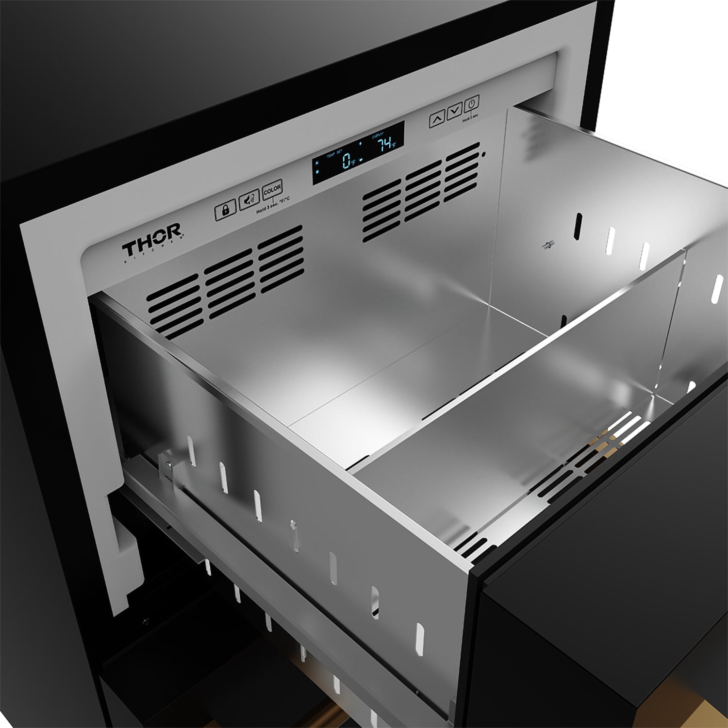 24" Undercounter Built-In or Freestanding Drawer Refrigerator – Black/Bronze | Gordon Ramsay Series