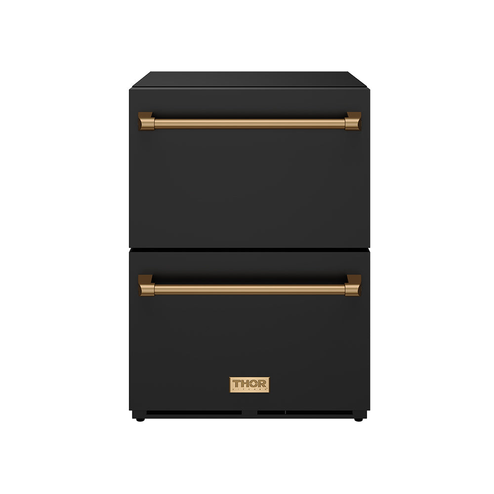 24″ Undercounter Built-In / Freestanding Drawer Freezer – Black/Bronze | Gordon Ramsay Series