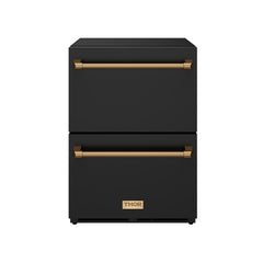 24 Inch Undercounter Built-In or Freestanding Drawer Refrigerator – Black/Bronze | Gordon Ramsay Series