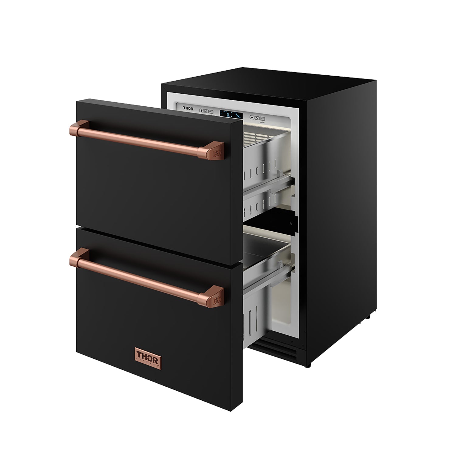 24" Undercounter Built-In or Freestanding Drawer Refrigerator – Black/Rose Gold | Gordon Ramsay Series
