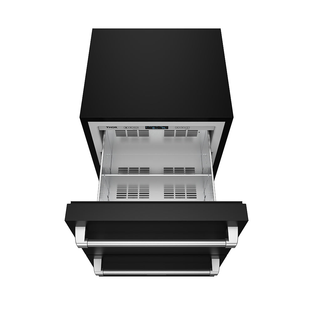 24″ Undercounter Built-In / Freestanding Drawer Freezer – Black/Stainless Steel | Gordon Ramsay Series