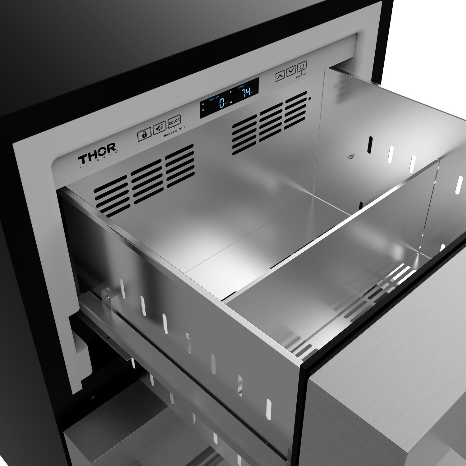 Gordon Ramsay by THOR Kitchen 24″ Undercounter Built-In / Freestanding Drawer Freezer – Stainless Steel