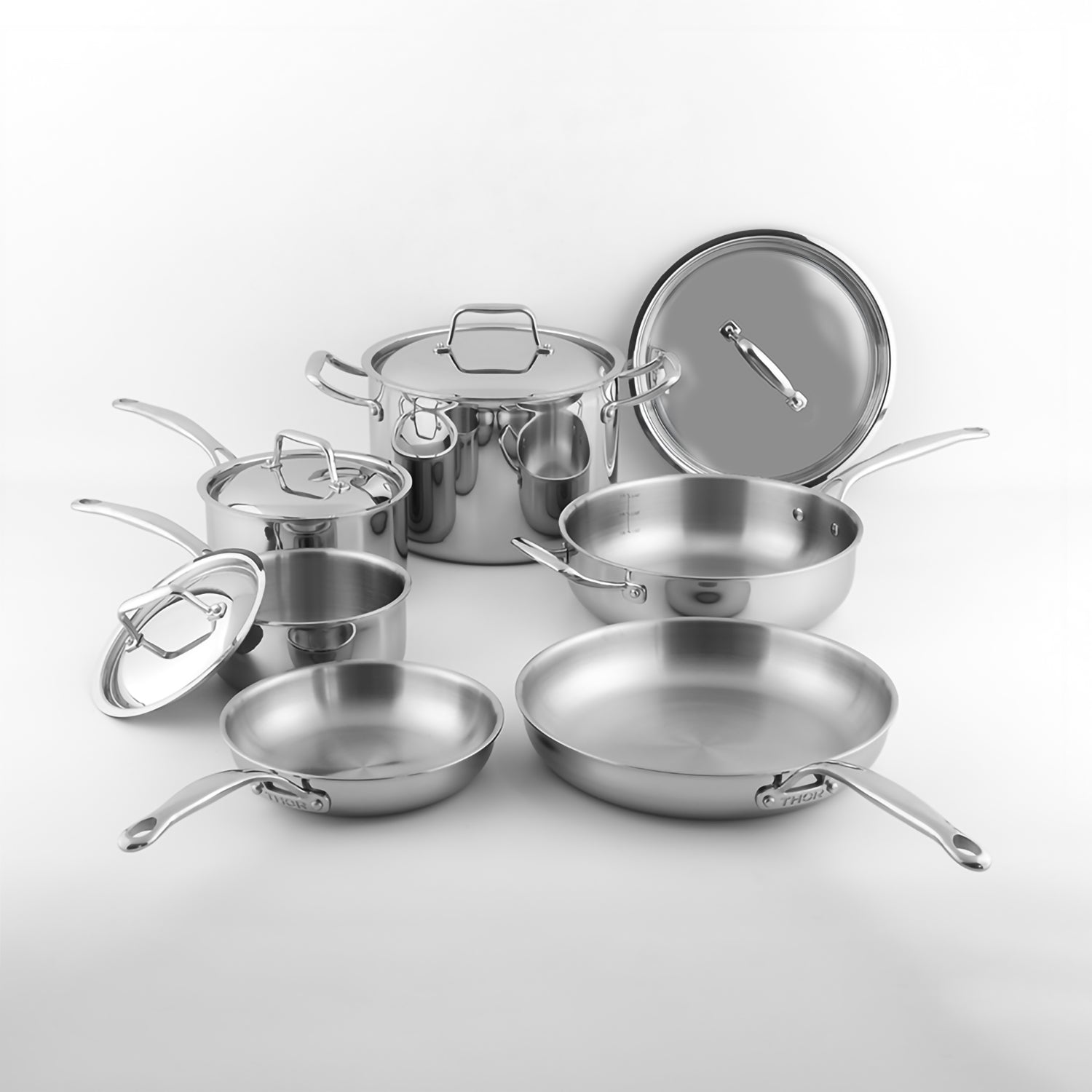 10-Piece Tri-ply Stainless Steel Cookware Set