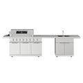10 ft. Outdoor Kitchen Island with Gas Grill & Side Burner, Sink & Drawer 77,000 BTU – Stainless Steel