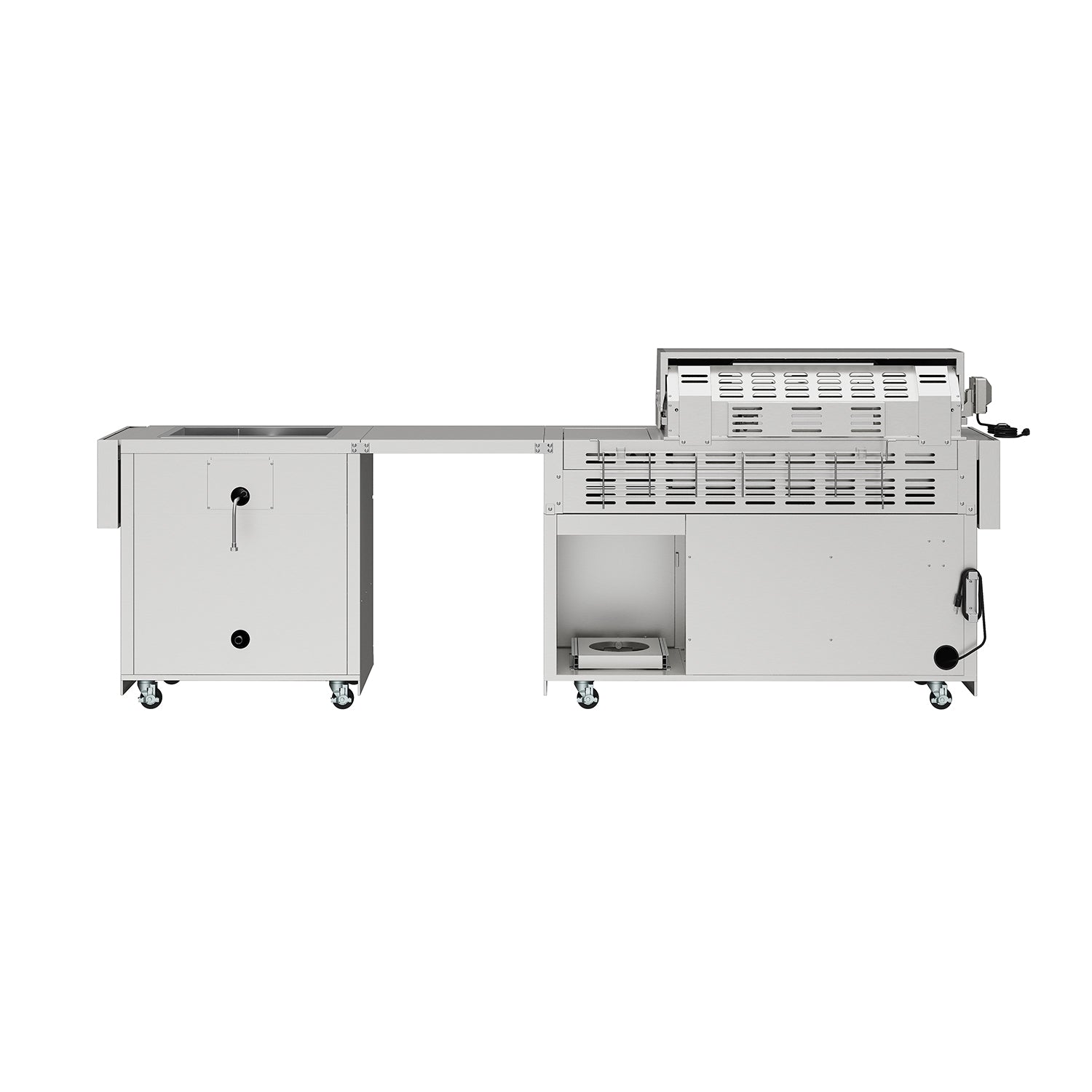 10 ft. Outdoor Kitchen Island with Gas Grill & Side Burner, Sink & Drawer 77,000 BTU – Stainless Steel