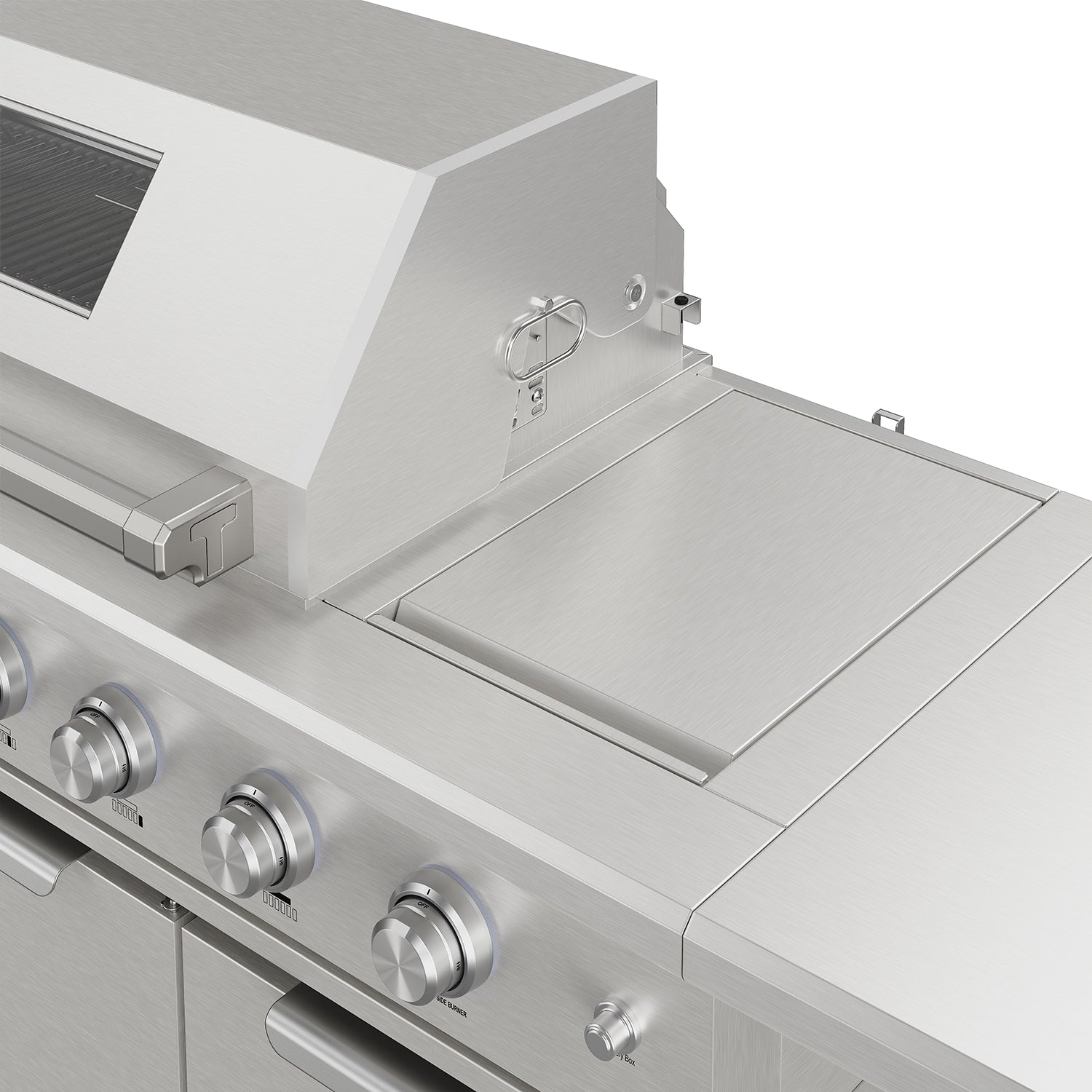 10 ft. Outdoor Kitchen Island with Gas Grill & Side Burner, Sink & Drawer 77,000 BTU – Stainless Steel